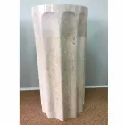 Daisy column washbasin in white natural stone, unique piece Viadurini
