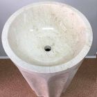Daisy column washbasin in white natural stone, unique piece Viadurini