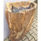 Design pedestal sink in Ley natural stone, handmade Viadurini