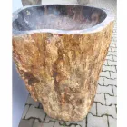 Design pedestal sink in Ley natural stone, handmade Viadurini