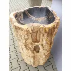Design pedestal sink in Ley natural stone, handmade Viadurini