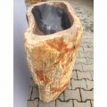 Ley handmade design pedestal sink in petrified wood