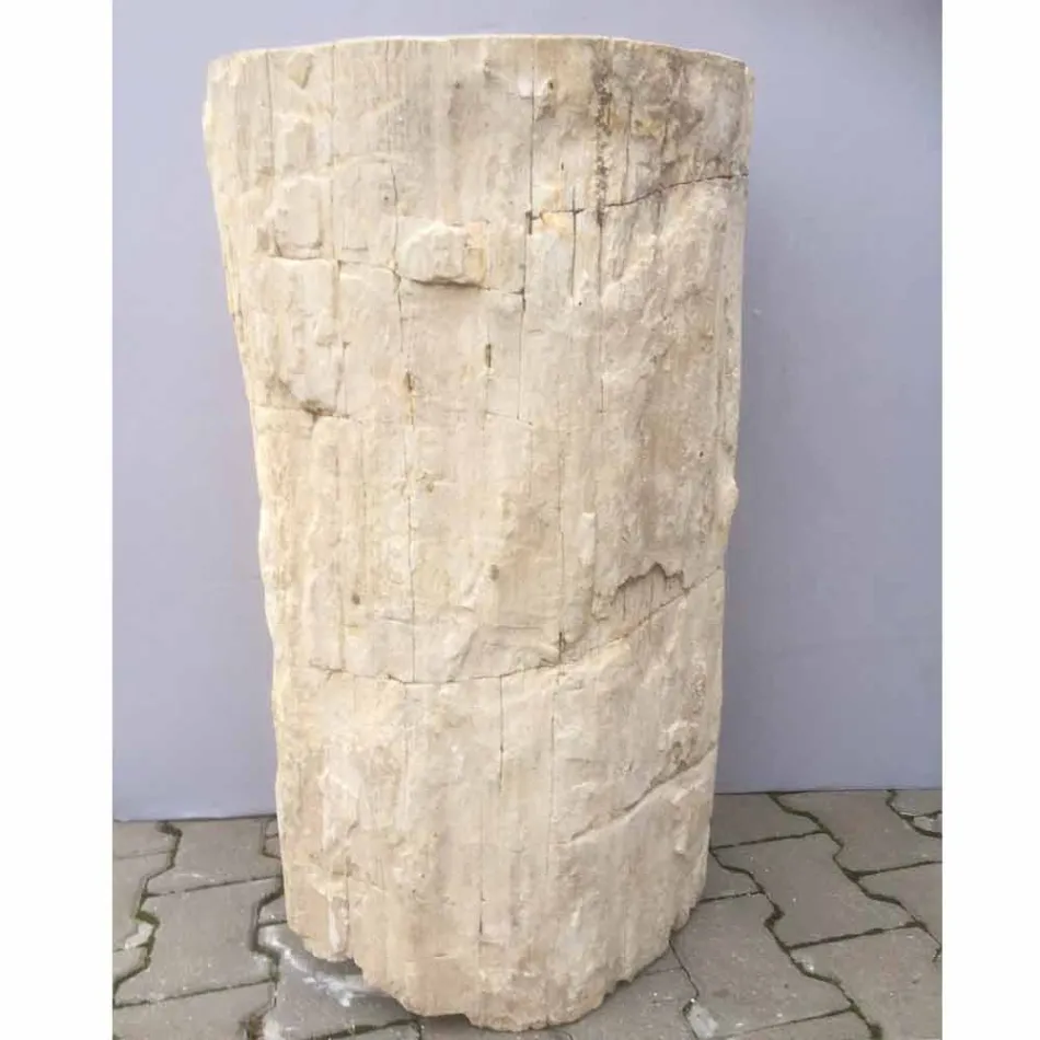 Design pedestal sink in Ley natural stone, handmade Viadurini