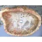 Design pedestal sink in Ley natural stone, handmade Viadurini