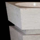 mounted washbasin naturally Sire white stone, handmade Viadurini