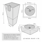 Washbasin Column Pyramid Stone Natural Black Nias Viadurini