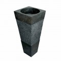 Freestanding black stone washbasin Nias