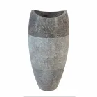 Washbasin Column Spherical Stone Natural Smoke Gili Viadurini