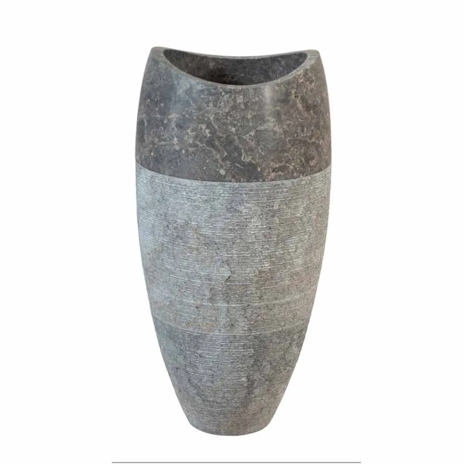 Washbasin Column Spherical Stone Natural Smoke Gili Viadurini