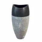 Washbasin Column Spherical Stone Natural Black Gili Viadurini