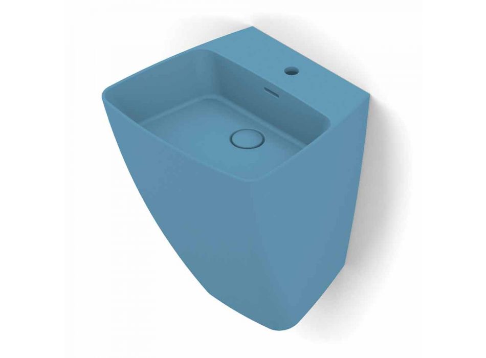 Modern design wall-mounted ceramic washbasin made in Italy, Goran Viadurini