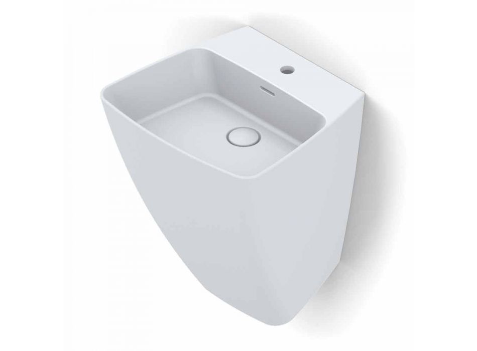 Modern design wall-mounted ceramic washbasin made in Italy, Goran