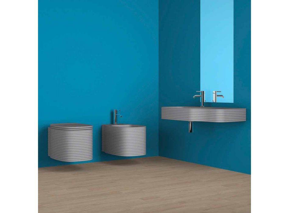 Modern ceramic wall-mounted washbasin made in Italy, Hamlet Viadurini