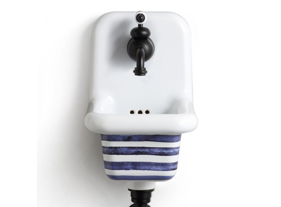 Modern Design Patterned Ceramic Wall Mounted Washbasin 26 cm - Jordan Viadurini