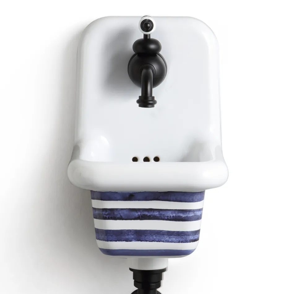 Modern Design Patterned Ceramic Wall Mounted Washbasin 26 cm - Jordan Viadurini