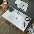 Modern suspension washbasin in Texolid produced in Italy, Rufina