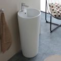 Freestanding Round White Ceramic Modern Washbasin - Papavero