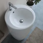 Freestanding Round Ceramic Sink with a Modern Design - Papavero Viadurini