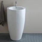 Freestanding Round Ceramic Sink with a Modern Design - Papavero Viadurini