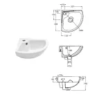 Corner Sink in White Ceramic with a Modern and Elegant Design - Silica Viadurini