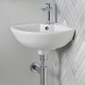 Classic Design White Ceramic Single-Hole Corner Sink - Silica