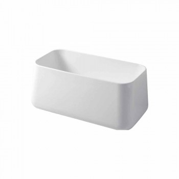 High Modern Countertop Washbasin in Made in Italy Ceramic Oliena