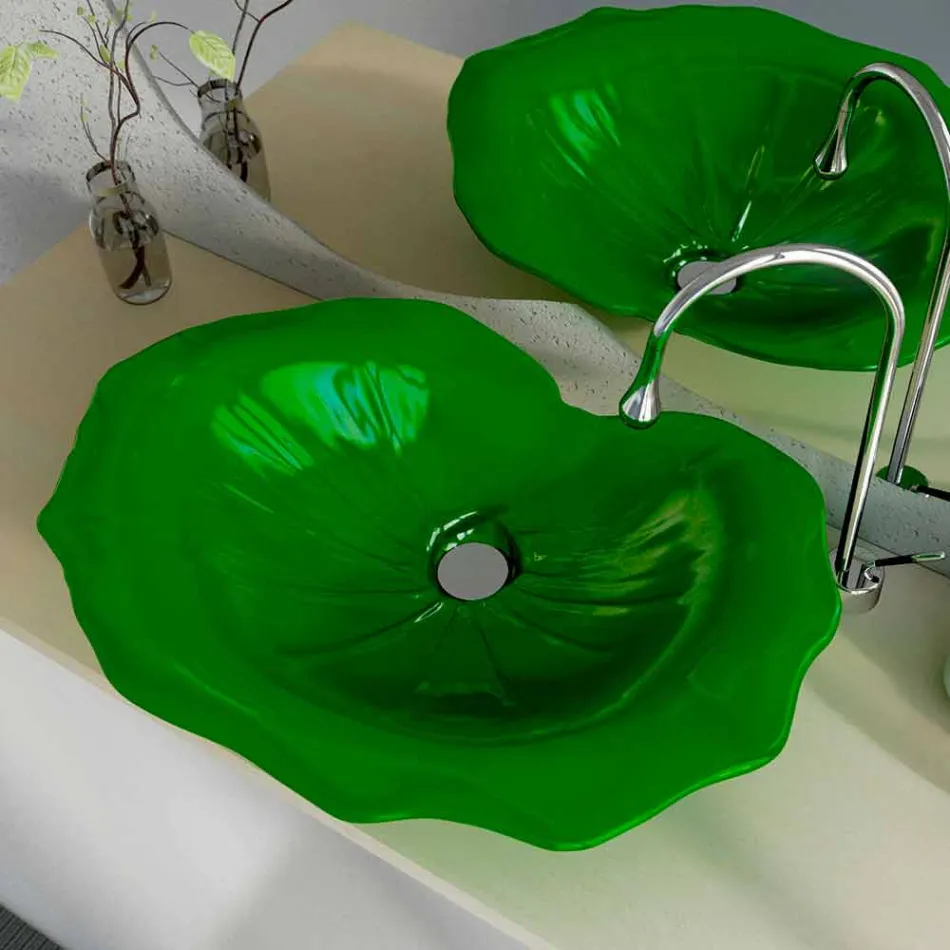 Washbasin modern design support in the shape of leaf Faruglium Viadurini