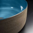 Blue Countertop Bathroom Washbasin Made of Refractory Clay - Tatiana Viadurini
