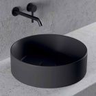 Round Design Countertop Washbasin in Ceramic Made in Italy - Malvina Viadurini