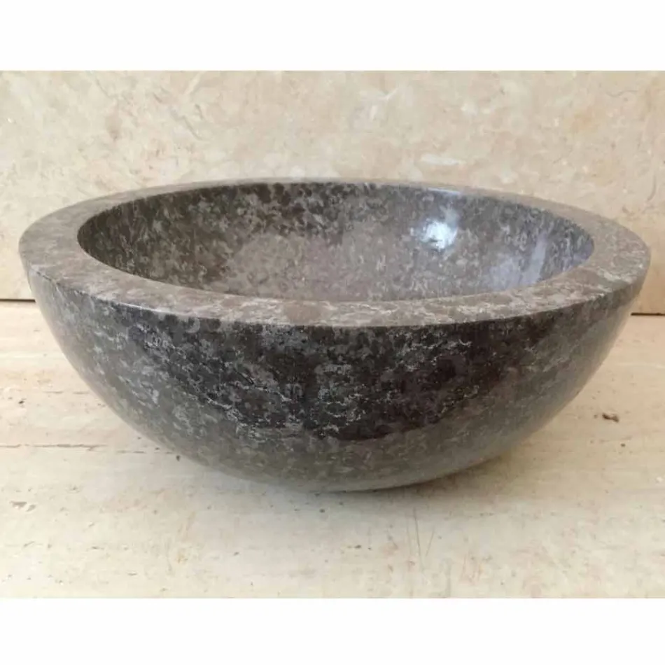 Levi gray natural stone countertop washbasin, modern design Viadurini