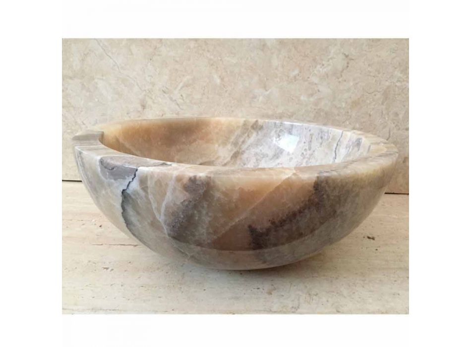 Countertop washbasin in natural onyx stone Ana, handmade