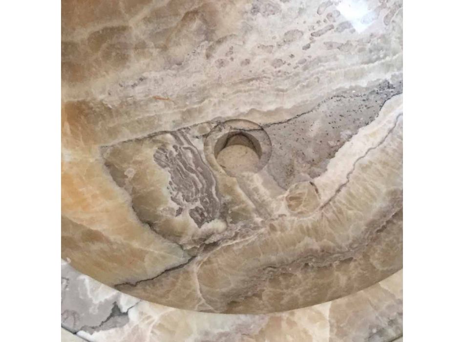Countertop washbasin in natural onyx stone Ana, handmade