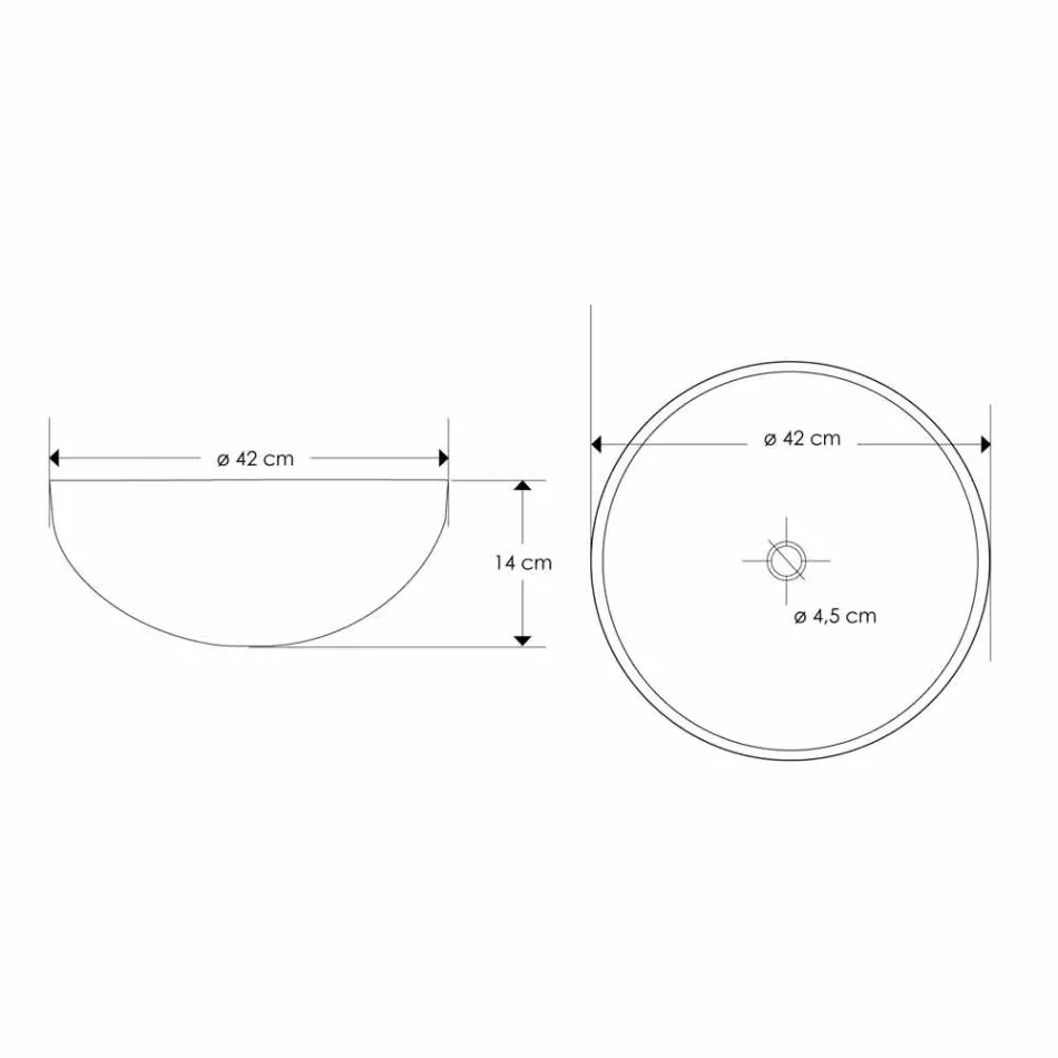 Countertop Bathroom Washbasin in Sand Stone Round Shape - Cerasolo Viadurini