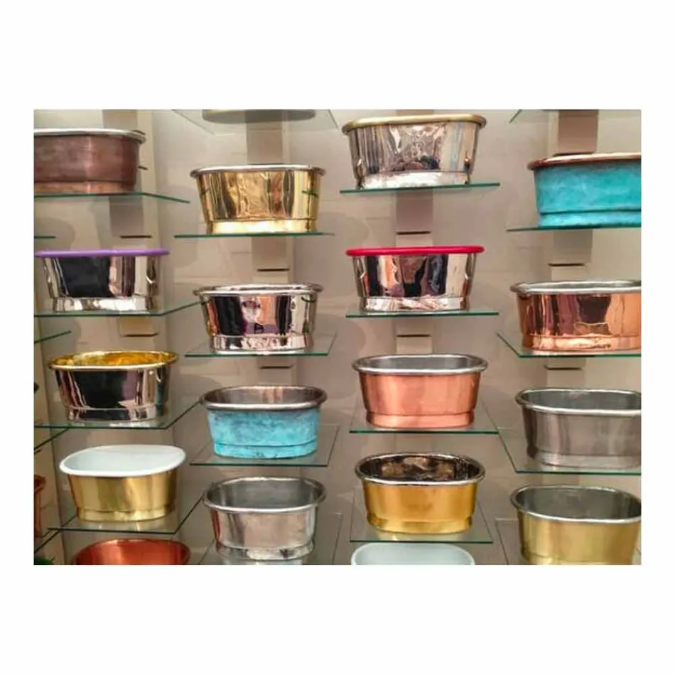 Washbasin from copper bearing handcrafted Sun Viadurini