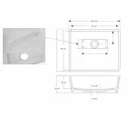 White Solid Surface Countertop Bathroom Washbasin with Concealed Drain - Sider Viadurini