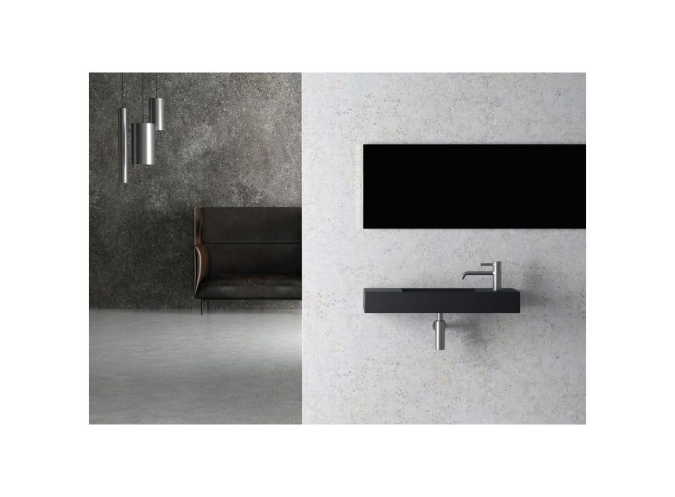 Countertop or Wall-Mounted Bathroom Washbasin in Ceramic Made in Italy - Act Viadurini