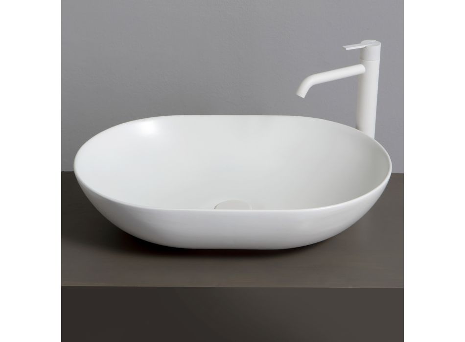 Oval Countertop Washbasin in Colored Ceramic Made in Italy - Chain Viadurini