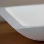 Rectangular Countertop Washbasin in White Solid Surface - Albertina Viadurini