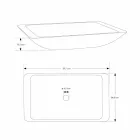 Rectangular Countertop Washbasin in White Solid Surface - Albertina Viadurini