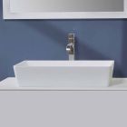 Rectangular Countertop Washbasin in Solid Surface White Finish - Sider Viadurini