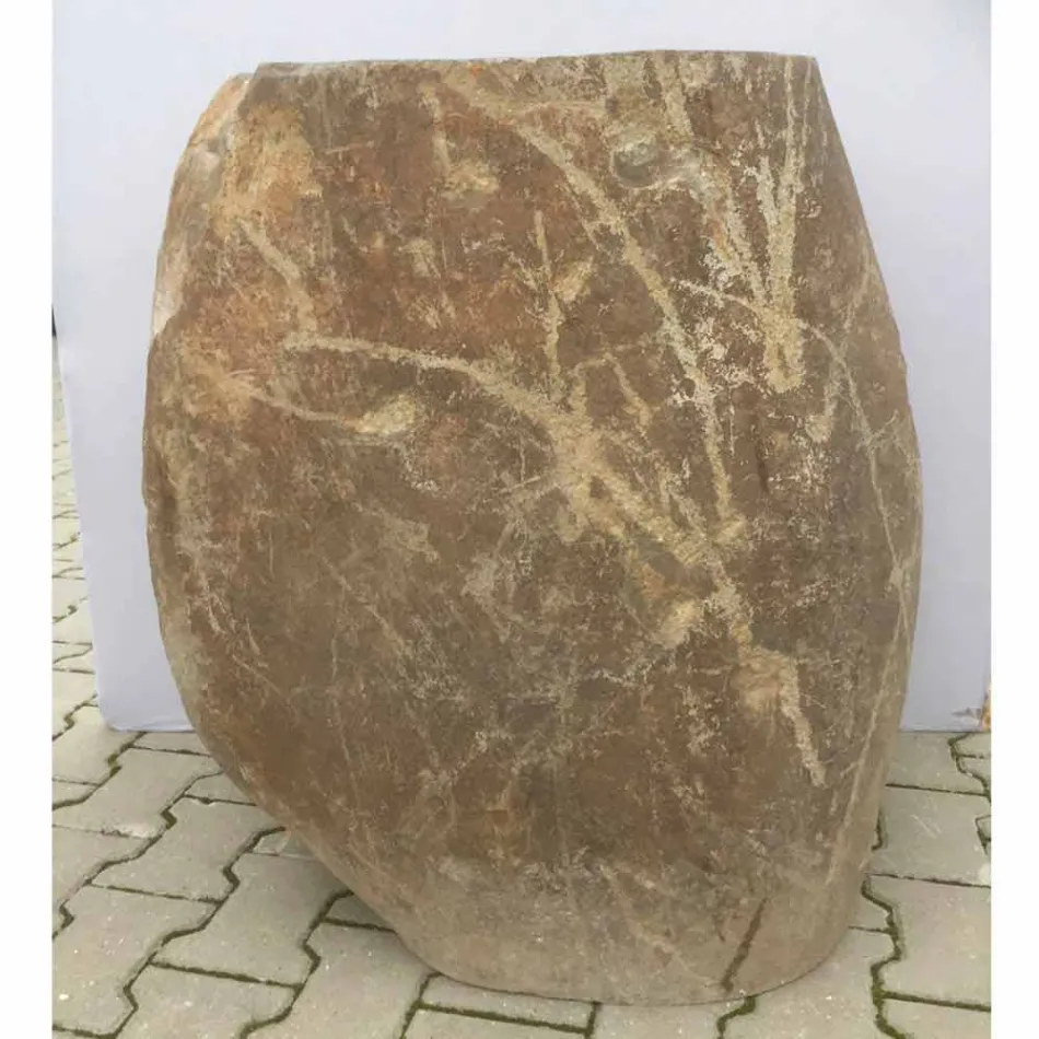 Design bathroom sink in natural stone Sea, unique piece Viadurini