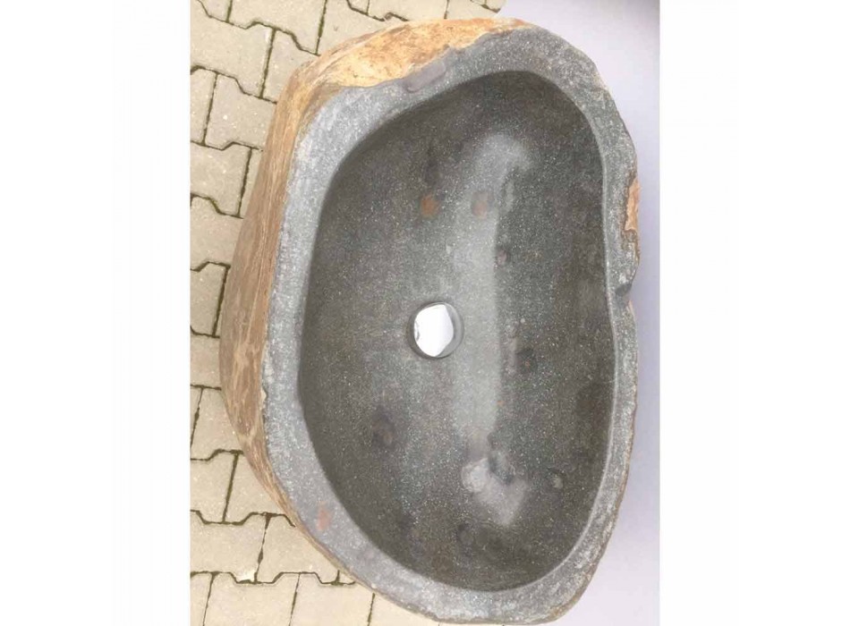 Design bathroom sink in natural stone Sea, unique piece Viadurini