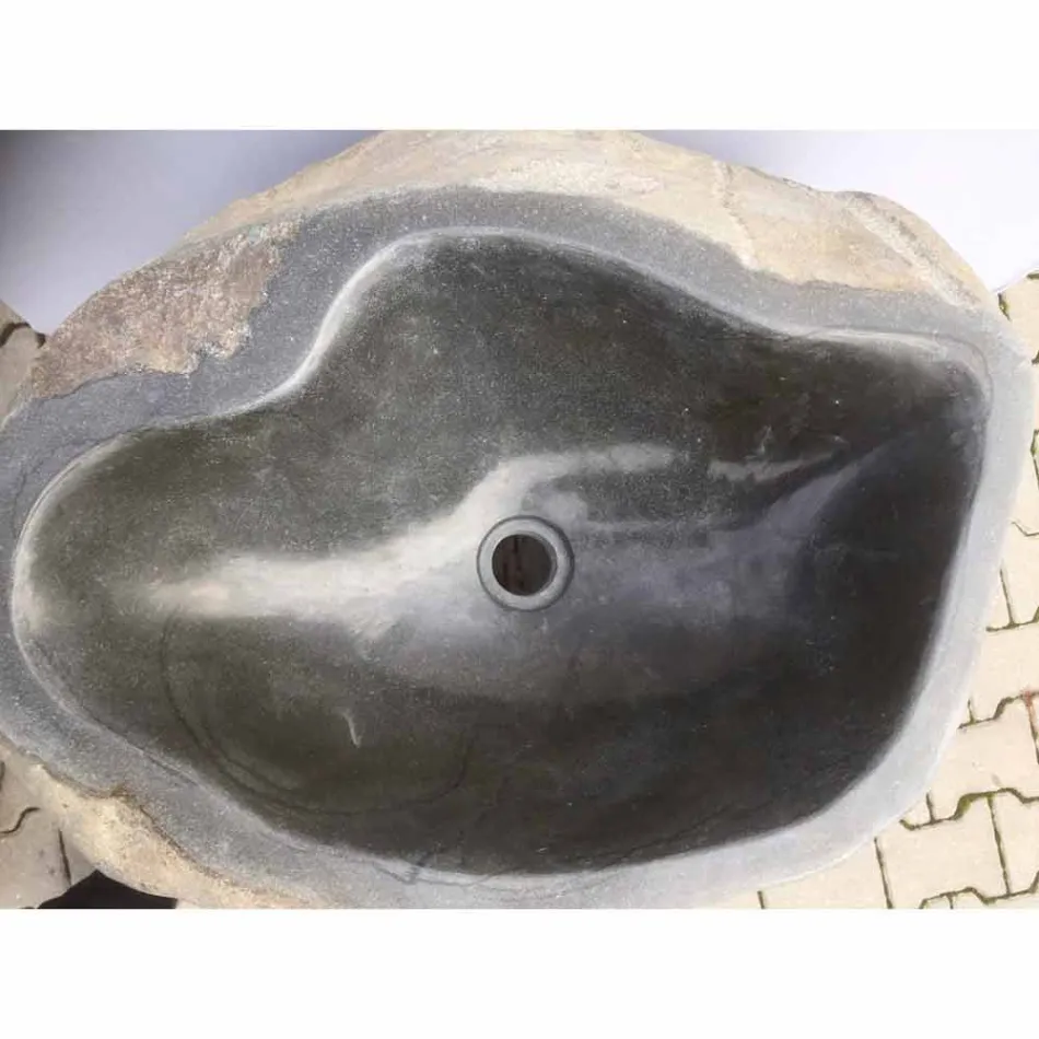 Design bathroom sink in natural stone Sea, unique piece Viadurini