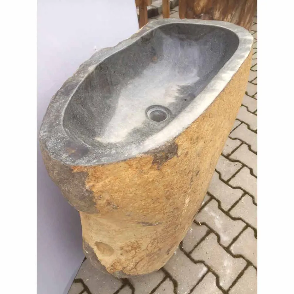 Design bathroom sink in natural stone Sea, unique piece Viadurini
