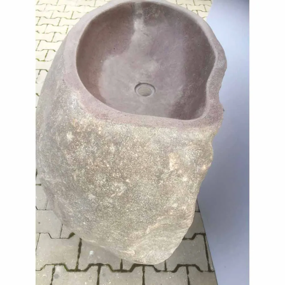 Design bathroom sink in natural stone Sea, unique piece Viadurini