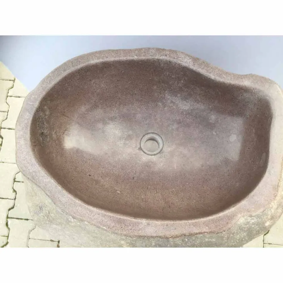 Design bathroom sink in natural stone Sea, unique piece Viadurini