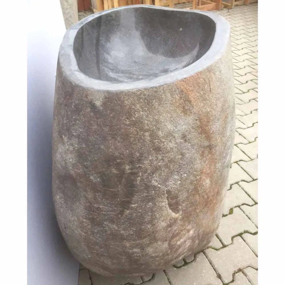 Design bathroom sink in natural stone Sea, unique piece Viadurini