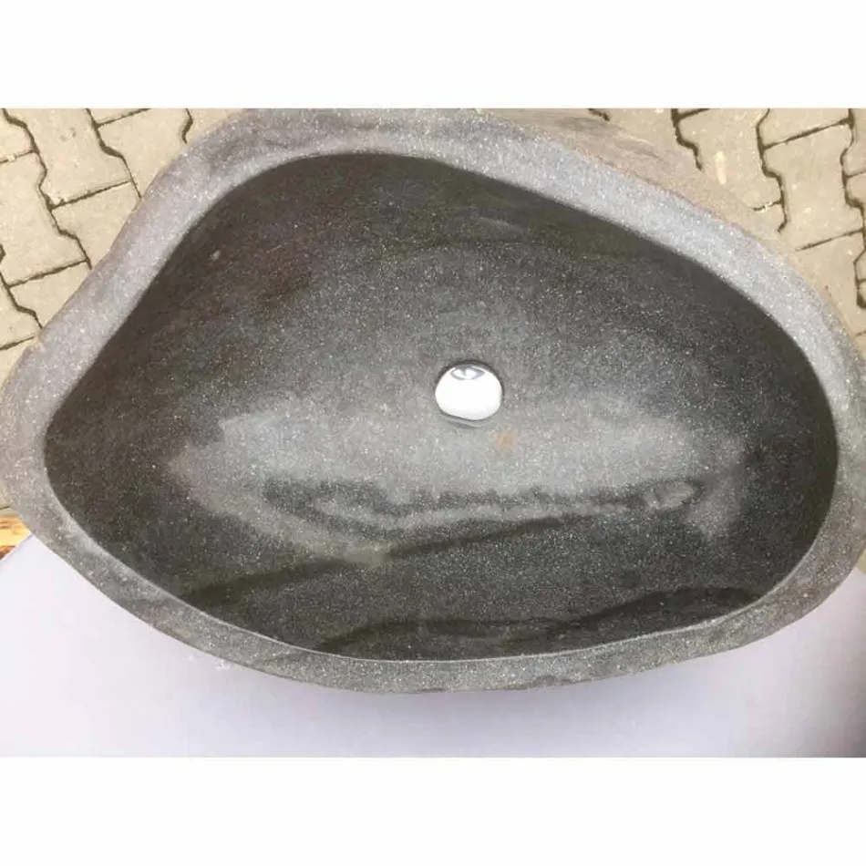 Design bathroom sink in natural stone Sea, unique piece Viadurini