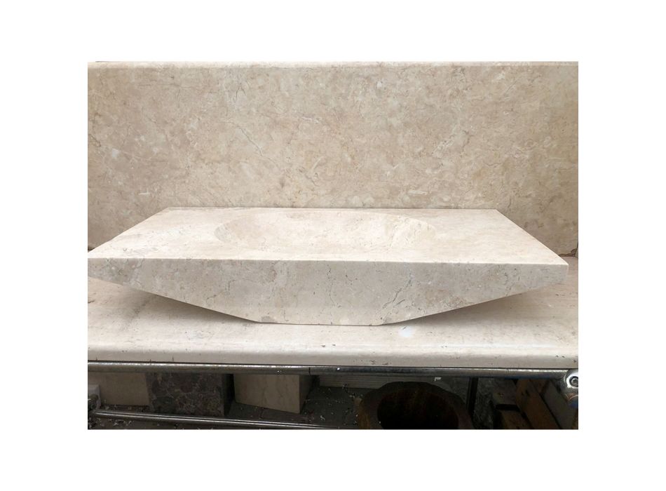 White natural stone washbasin Vox, unique piece Viadurini