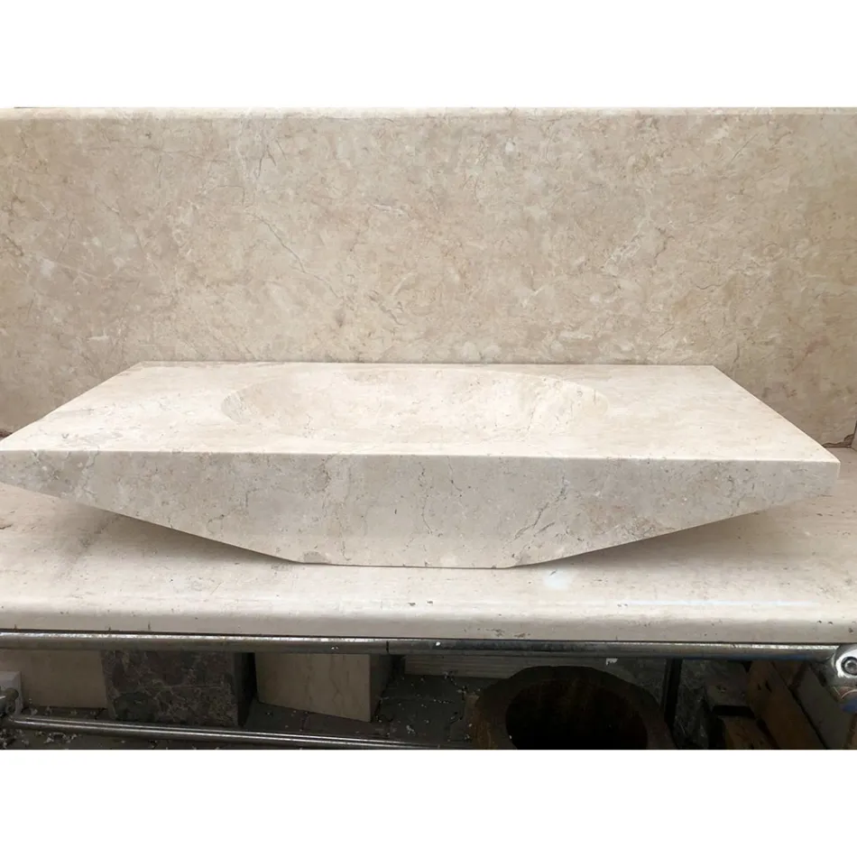 White natural stone washbasin Vox, unique piece Viadurini